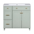 thumbnail image 3 of M optimized 36 Inch Bathroom Cabinet with Sink, Wood Storage Cabinet with 2 Soft-closing Door, 2 Drawers, Adjustable Shelf (Without Faucet), 3 of 9