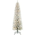 thumbnail image 6 of JoanKaren 7.5ft Pre-Lit Snow Flocked Artificial Slim Pencil Christmas Tree with 220 LED Lights, 6 of 9