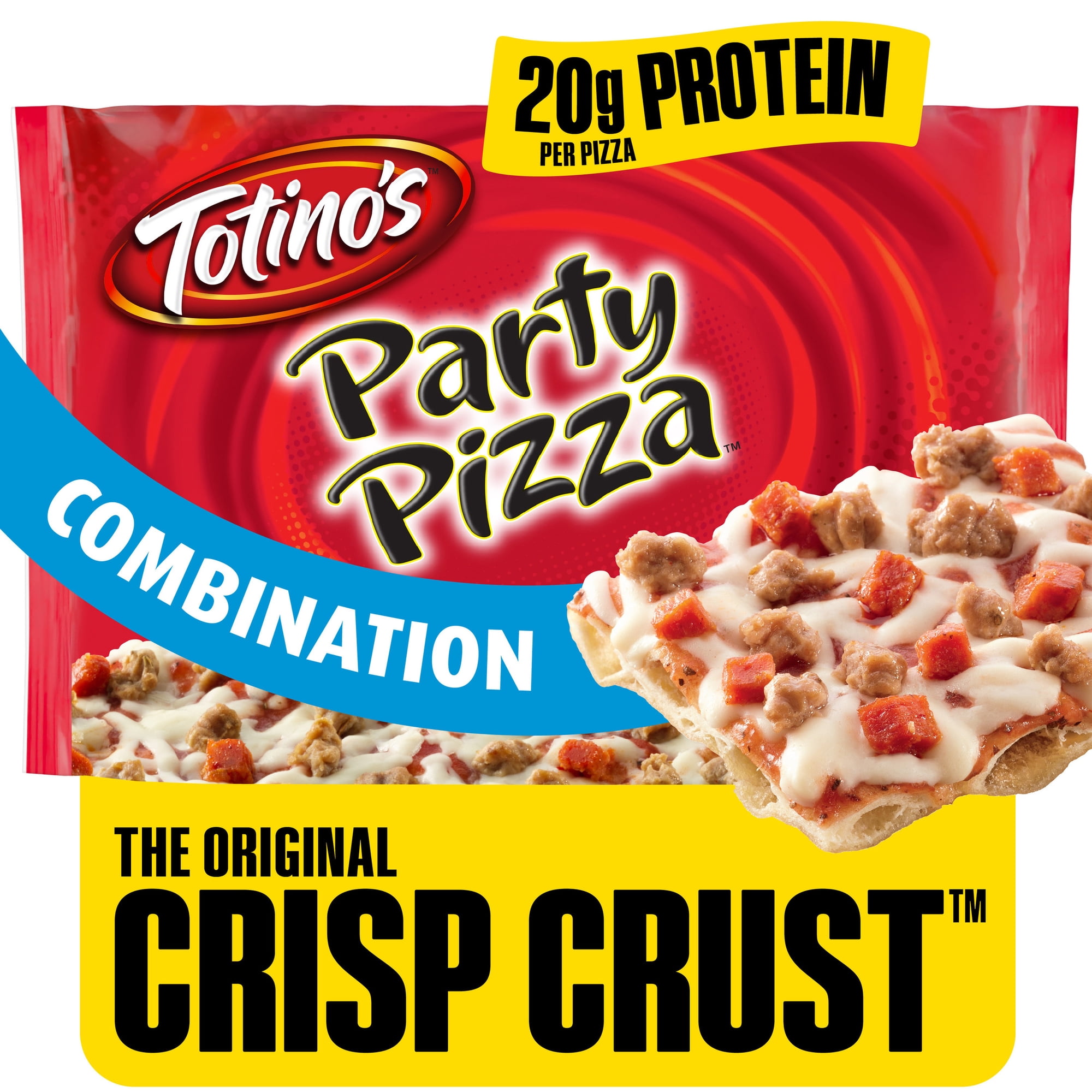 Totino's Party Pizza, Combination, Oven Ready, Thin Crust, 20g Protein, 10.7 oz (Frozen)