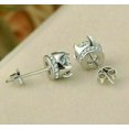 thumbnail image 2 of 2.50Ct Round Cut Natural Moissanite Women's Push Back Stud 14K White Gold Plated Silver, 2 of 2
