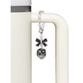 thumbnail image 3 of Delight Jewelry Silvertone Diagonal Banded Barrel with Lime Green Crystals Spinner - Silvertone Black Bow Charm Accessory for Tumblers and Thermal Cups, 3 of 4