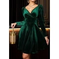 thumbnail image 1 of Vestido de terciopelo para mujer, elegante vestido de noche, vestido de cóctel de manga larga, vestido de invierno., 1 of 6