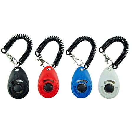 BESTSKY Dog Training Clicker with Wrist Strap - Pet Training Clicker Set, Pet Ellipse Clicker Training Tool for Dogs, Four