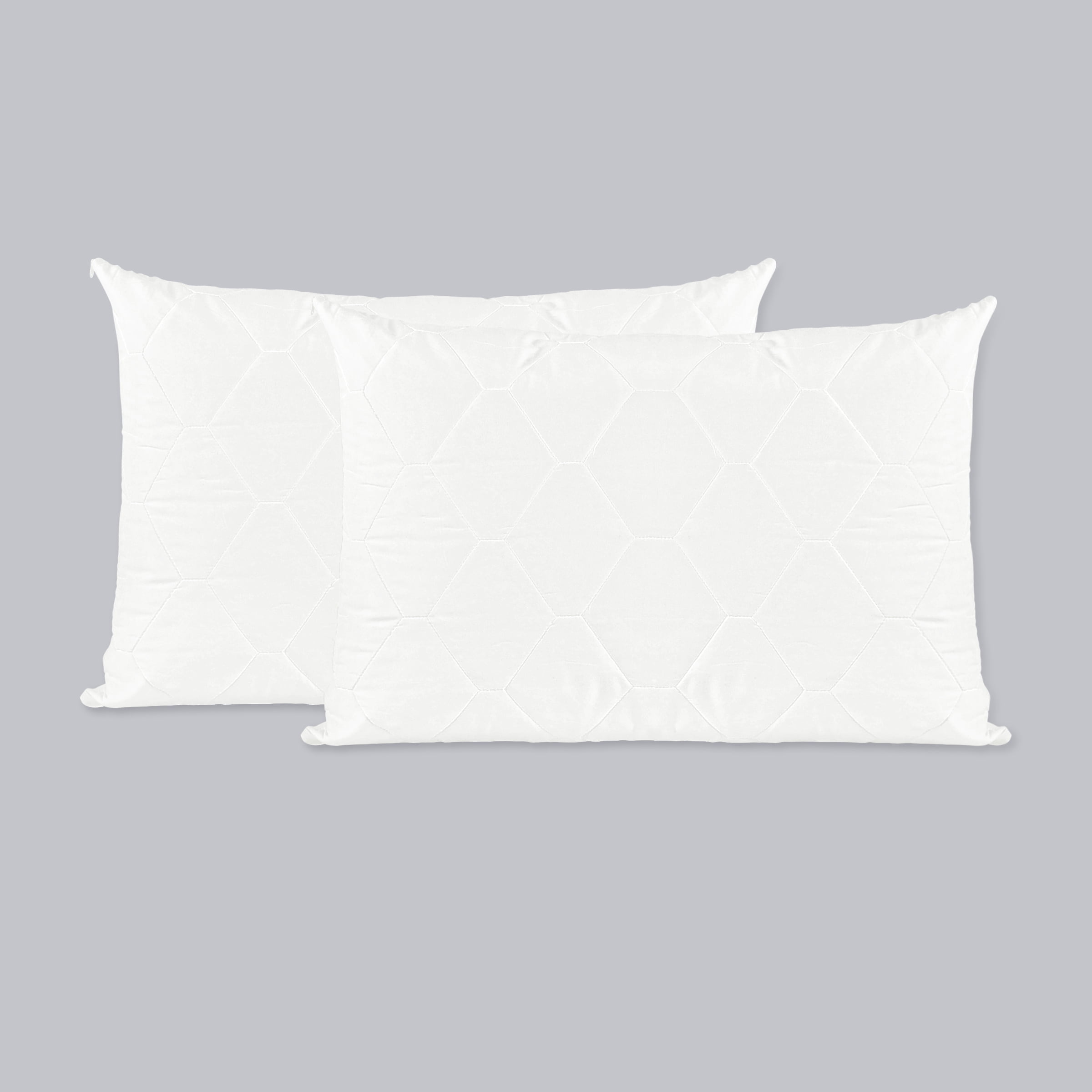 2 Pack King Size White Zippered Pillow Protector, Waterproof Soft