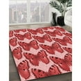 thumbnail image 2 of Ahgly Company Indoor Square Patterned Love Red Area Rugs, 3' Square, 2 of 6