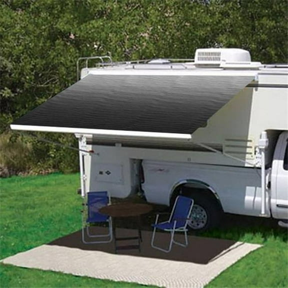 Carefree of Colorado CCO981186E00 3 m Campout Vinyl Manual Patio Awning with White Storage Bag, Black Shale Fade