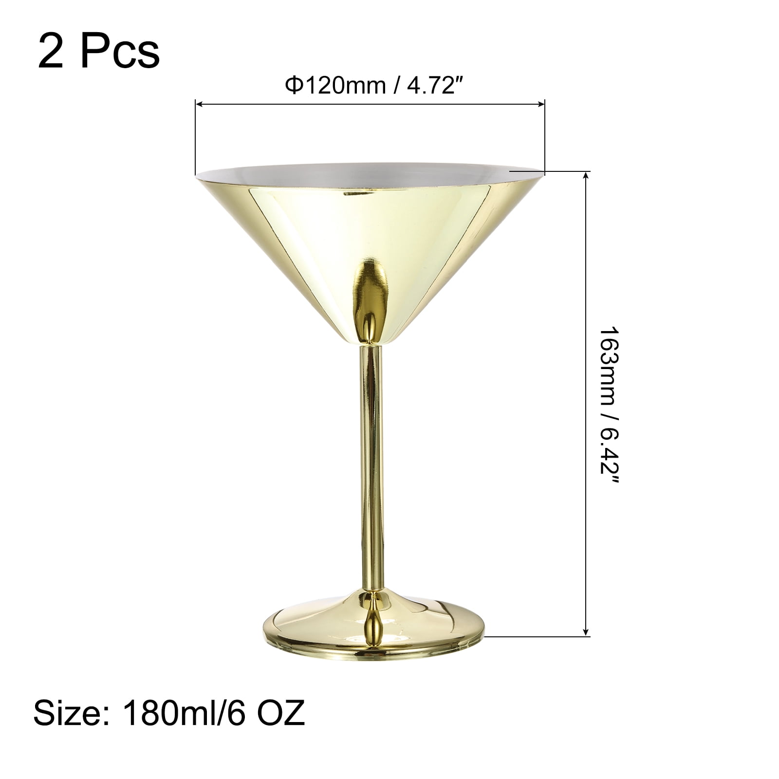 Stainless Steel Gold Martini Cocktail Glasses – Oak & Steel