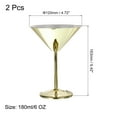 thumbnail image 2 of Inoxidable Acero Martini Cóctel Copas, 2uds 180ml/6 OZ Irrompibles Martini Copas, Rojo Vino Vidrio Metal Rotura Prueba para Boda, Fiestas, Regalo, Oro, 2 of 6