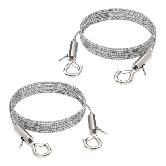TIERPOP 2 Pack Picture Hanging Wire Set with Stainless Steel Wires 1m and 2m Hook for Art Frame Glass Display