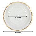 thumbnail image 3 of EASTIN 6 Pack 12” Gold Clear Acrylic Round Charger Plates With Beaded Rim Dinner Charger Plates, 3 of 10