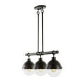 thumbnail image 2 of JONATHAN Y Caleb 33" 3-Light Industrial Farmhouse Iron/Glass Linear LED Pendant, Oil Rubbed Bronze/Clear, 2 of 8