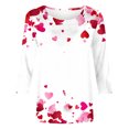 thumbnail image 4 of Cute Gradient Heart Tshirts for Womens Valentines Crewneck 3/4 Sleeve Tops Trendy Holiday Basic Tee, 4 of 5