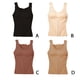 thumbnail image 4 of Jumpingount Ropa moldeadora para mujer, ropa interior térmica para mujer de clima frío, sin mangas, Color sólido, chaleco cálido, entrenador, ropa Camisetas sin mangas Café Jumpingount AP013432-04, 4 of 6