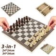 thumbnail image 1 of 3 In 1 Chess Checkers Backgammon Foldable Kids Toy Family Travel Board Game, 1 of 11