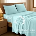 thumbnail image 3 of Lux Decor Twin XL Bed Sheets - 4 Piece Ultra-Soft Microfiber Sheets Set, Deep Pocket Fitted Sheet, Flat Sheet & 2 Pillowcases, Breathable Hotel Luxury, OEKO-Tex Certified, Ice Blue, 3 of 10