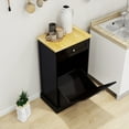 thumbnail image 5 of 10 Gallons Kitchen Tilt Out Trash Cabinet with Hideaway Drawer Wood Kitchen Island Recycling Cabinet Trash Can Holder for Home Kitchen, Black, 5 of 7