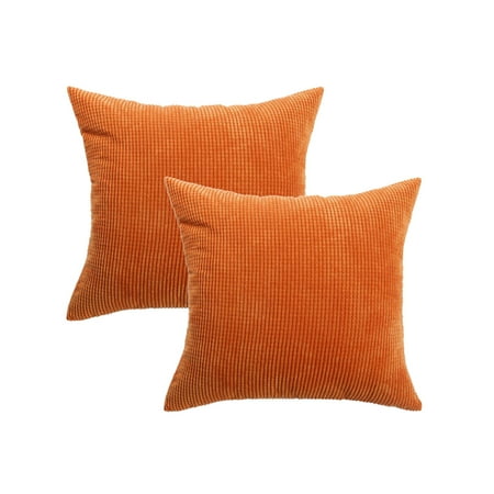 2pcs Decorative Pillow Covers Soft Corduroy Throw Pillow Case