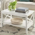 thumbnail image 5 of ClosetMaid X Frame Living Room Accent Coffee Table with Shelf, White, 5 of 7