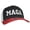 Black/White/Red, variant on Adult Embroidered Trump MAGA 6 Panel Trucker Cap W/Snapback - Charcoal Gray/Blaze Orange