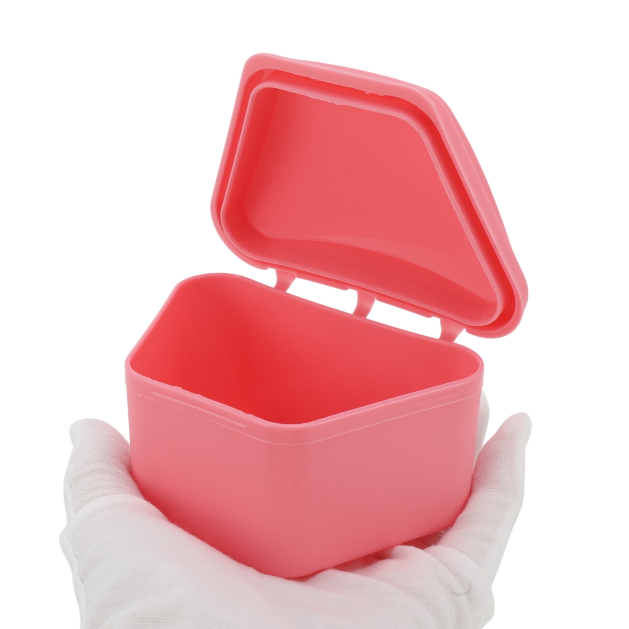 Unique Bargains Portable Trapezoidal Retainer Case Braces Box 1 Pc Pink