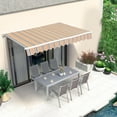 thumbnail image 4 of MCombo 13'x8' Manual Retractable Patio Awning Sunshade Shelter Window Door Awning Commercial Grade - Quality 100% 280G Polyester Outdoor Canopy Aluminum Frame, 4 of 9