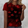 thumbnail image 2 of Fewfanhot Women's Canada Day Maple Leaf Print T-Shirt, Crew Neck Patriotic Short Sleeve Tee, Casual Summer Loose Fit Top, S-3XL, 2 of 5