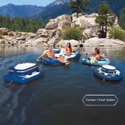 Intex: River Run 1 Pro - Teal - 55 Inflatable Tube, Floating Water Lounger, Phone Mount, Cup Holder, Storage Bag, Mesh Bottom, Backrest, 220lb Cap