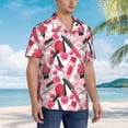 thumbnail image 3 of Gukieu Makeup Print Men's Short-sleeved Shirts, Button-down Lapel Hawaiian Shirts, T-shirts, Beach Vacation Summer Casual Wear,Small, 3 of 7