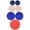 Dark Blue, Rosewater Pink, Cadet Blue, Red, variant on Pyrex (2) 7202-PC Dark Blue 1-cup, (2) 7200-PC Rosewater Pink 2-cup, (2) 7201-PC Cadet Blue 4-cup, (1) 7402-PC Red 6/7-cup Mixing Bowl Lids