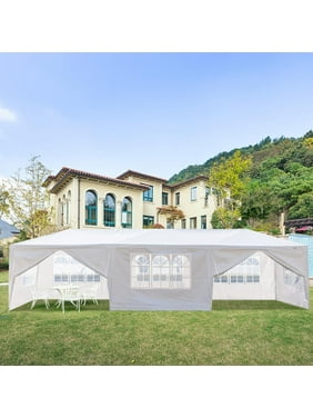 Zimtown 10'x30' Outdoor Party Wedding BBQ Tent w/8 Outdoor Canopy Tent White
