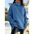thumbnail image 4 of Autumn Winter Women's Casual Loose Knit Top Turtleneck Oversized Bat Sleeves Thick Pullover, 4 of 5