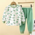 thumbnail image 2 of CAUYDY Child Boy Clothes Sleepers for Kids 5T 6T 7T 8T 9T 10T Long Sleeved Shirt and Pants 2PCS Cute Fall Winter Set Boys Pajamas Sizes 7-8 Years,Green, 2 of 4