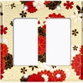 thumbnail image 6 of Metal Light Switch Plate Cover Japanese Flower Pattern Tan Wallpaper FLW041, 6 of 13