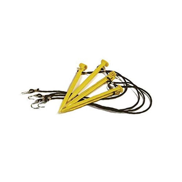 Tandem Sport Volleyball court Line corner Stakes - Outdoor Volleyball Boundary Lines - Volleyball court Rope court Lines - Volleyball Lines for Sand or grass - Heavy Duty Stakes and Bungees