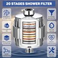 thumbnail image 6 of Shower Filter, 20 Stage Shower Head Filter for Hard Water with 2 Cartridges, High Output Shower Water Filter to Remove Chlorine, Fluoride and Other Impurities, Improves Skin Condition, Protects Hair, 6 of 7