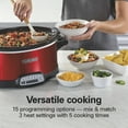 thumbnail image 6 of Hamilton Beach 7 Qt Programmable Slow Cooker, Stoneware Crock with Removable Pot, Includes Party Dipper Food Warmer, Red, 6 of 10