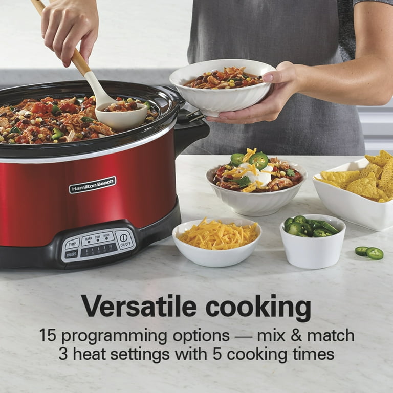 Hamilton Beach 7 Qt Programmable Slow Cooker, Stoneware Crock with