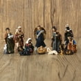 thumbnail image 1 of uhnmki Scene Desktop Ornament Manger Display with Figurines Stable Cottage for Holiday Tabletop, 1 of 5