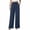 Navy, variant on Pants for Women Wide-leg Button Pocket Solid Color Loose Casual Trousers Navy XXL