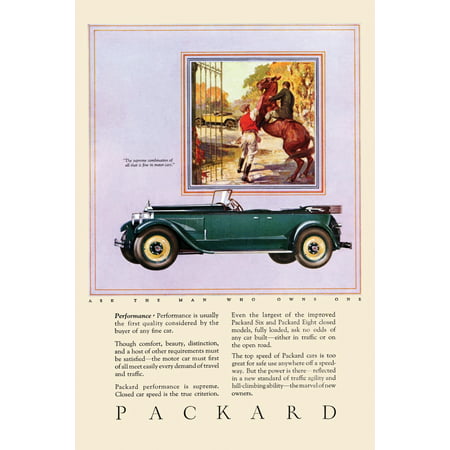 Magazine ad for the Packard automobile company  The slogan Ask the man who owns one is to show that word of mouth is the best way to convey the message that the Packard cars excell at performance (Best Car Performance Mods)