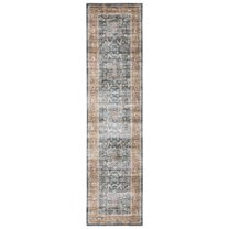Avalon Home Celeste Washable Bordered Oriental Blue/ Rust Indoor Area Rug