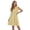 Light Yellow, variant on Women's Ruffled Ditsy Floral Surplice Mini Dress with Sheer Overlay and No Stretch Bodice 60% Polyester Fabric