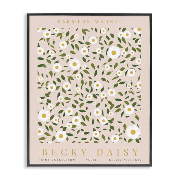 Stupell Industries Scandinavian Minimal Pastel Daisies Black Framed Giclee Art, 11 x 14, by Kamdon Kreations