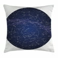 thumbnail image 1 of Constellation Throw Pillow Cushion Cover, High Detailed Sky Map of Northern Hemisphere with Names of Stars, Decorative Square Accent Pillow Case, 16 X 16 Inches, Blue Cream Violet Blue, by Ambesonne, 1 of 2