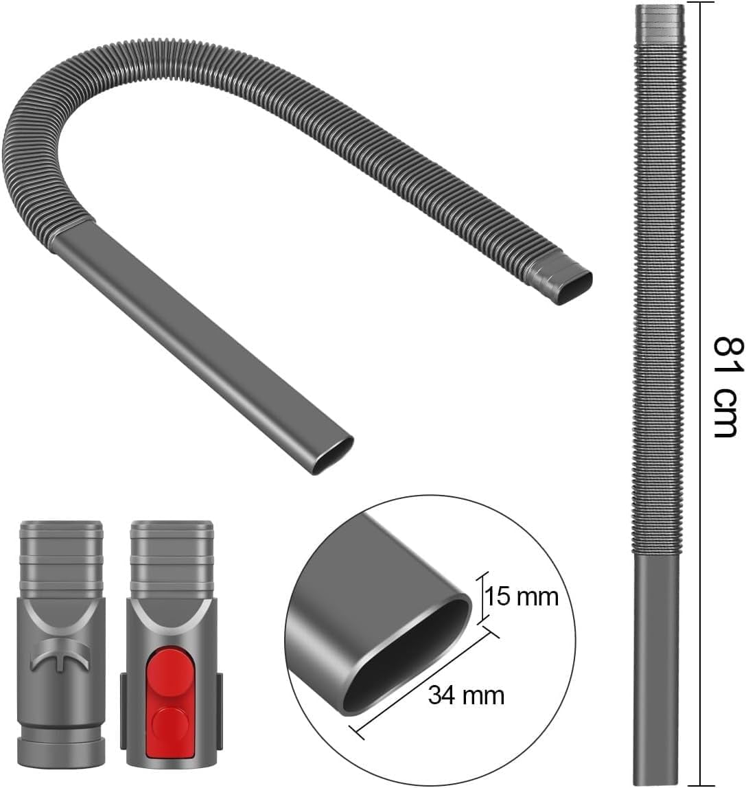 Dryer Vent Cleaner Kit for Dy*son V15 V12 V11 V10 V8 V7 Gen5 V6 DC58 DC59 Vacuum Cleaner, Vacuum Attachment Vent Lint Remover Hose, with Flexible Crevice Brush