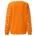 thumbnail image 4 of Glisme Chandail en Molleton de Noël pour Femmes Col Rond Imprimé Chandail Manches Longues Chemises d'Entraînement Coupe Régulière Ample Usage Quotidien Orange, 4 of 5