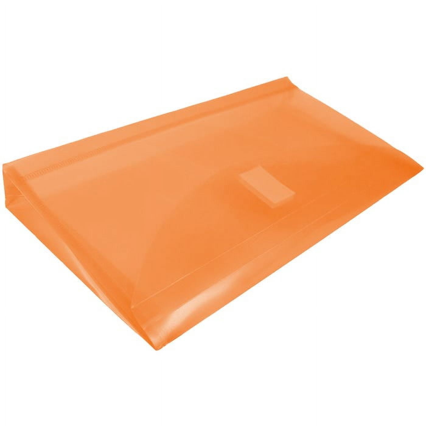 JAM Paper Plastic Expansion Envelopes, Hook & Loop Closure, #10 Booklet Wallet, 5 1/4 x 10, 1 in Expansion, Orange, 3/Pack