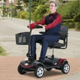 thumbnail image 2 of Mobility Scooter, BTMWAY 4 Wheel Mobility Scooter for Adults, Elderly, Folding Electric Wheelchair Device, Heavy Duty Compact Mobility with Charger and Basket, 265 lbs Max Weight, Red, R966, 2 of 9