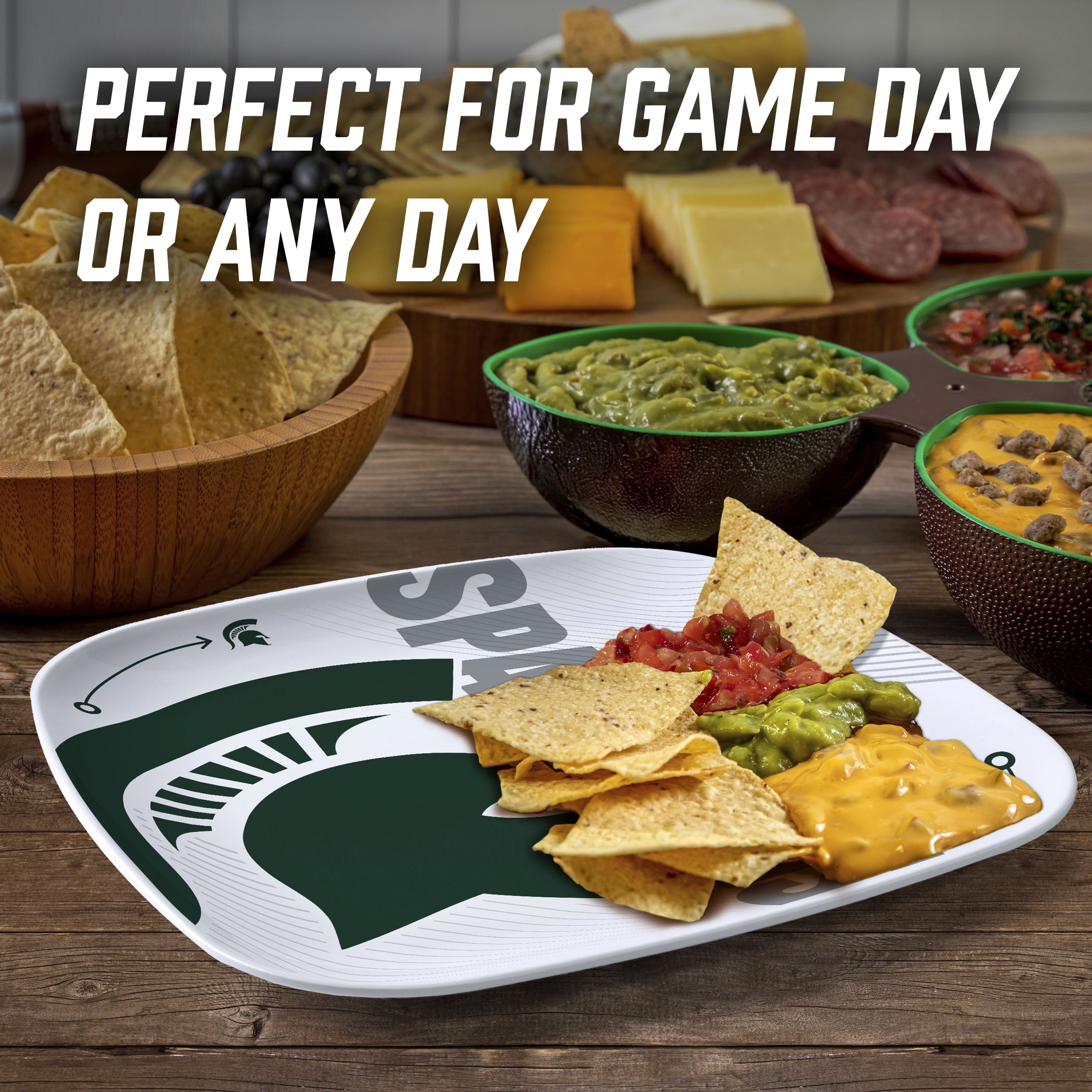 YouTheFan NCAA Michigan State Spartans Large Party Plate