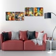 thumbnail image 4 of Rainbow Canvas Paintings Fall Tree Picture Abatract Nature Artwork Colorful Landscape Living Room 4 Panel Framed Decoration (12x12inch, B), 4 of 6